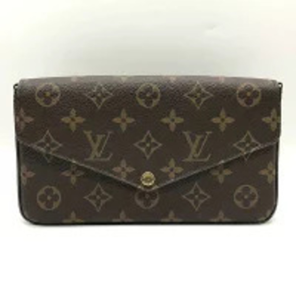 Louis Vuitton Pochette Felicie Shoulder Bag Monogram Crossbody Brown